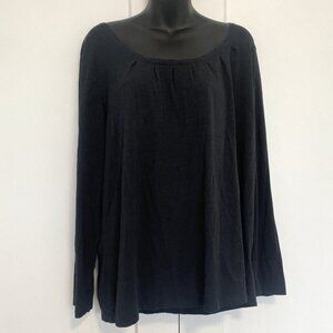 Lands Ends Black Long Sleeve Tee Shirt Casual Comfy Top Plus Size 1X